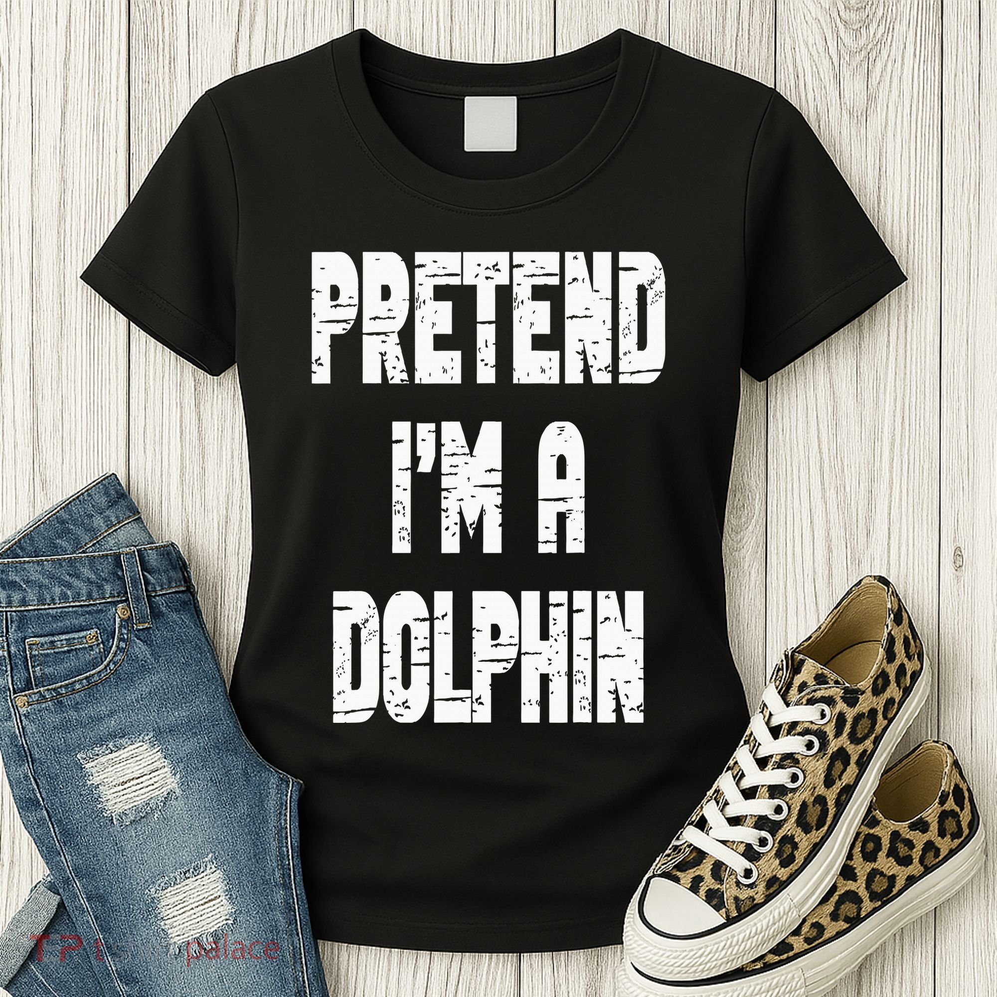 Lazy Easy Pretend I'm Dolphin Party Halloween Costume Simple Women's T-Shirt