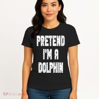 Lazy Easy Pretend I'm Dolphin Party Halloween Costume Simple Women's T-Shirt thumb 4