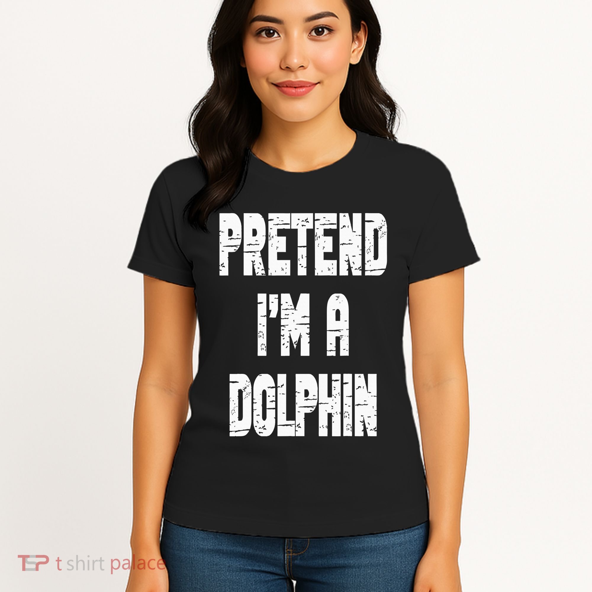 Lazy Easy Pretend I'm Dolphin Party Halloween Costume Simple Women's T-Shirt