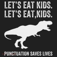 LetS Eat Punctuation Saves Lives Grammar Funny Dino Beanie thumb 2