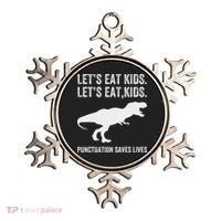 LetS Eat Punctuation Saves Lives Grammar Funny Dino Ornament thumb 0