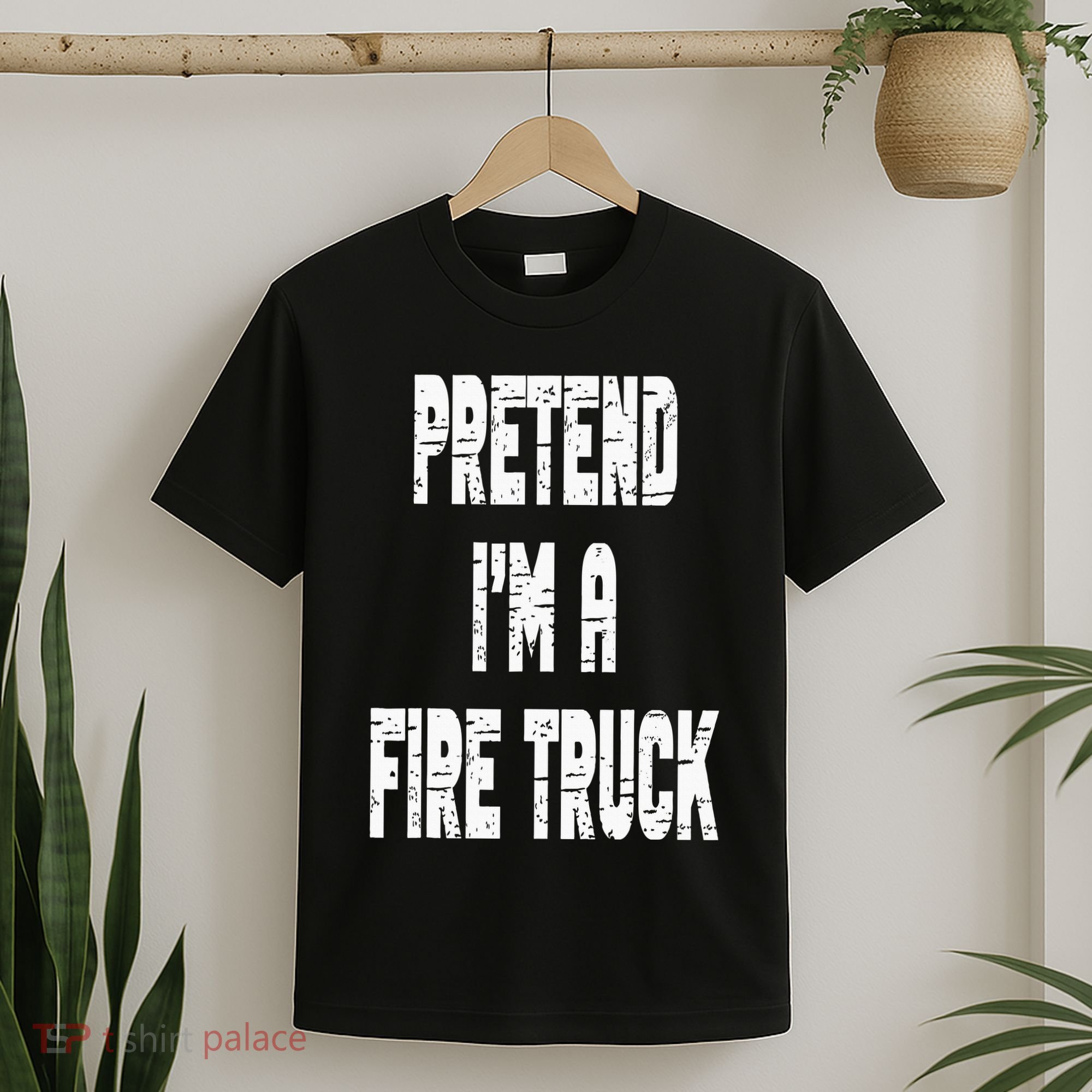 Lazy Easy Pretend I'm A Fire Truck Party Halloween Costume T-Shirt