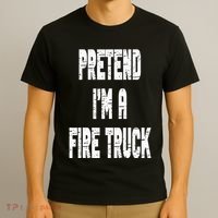 Lazy Easy Pretend I'm A Fire Truck Party Halloween Costume T-Shirt thumb 3