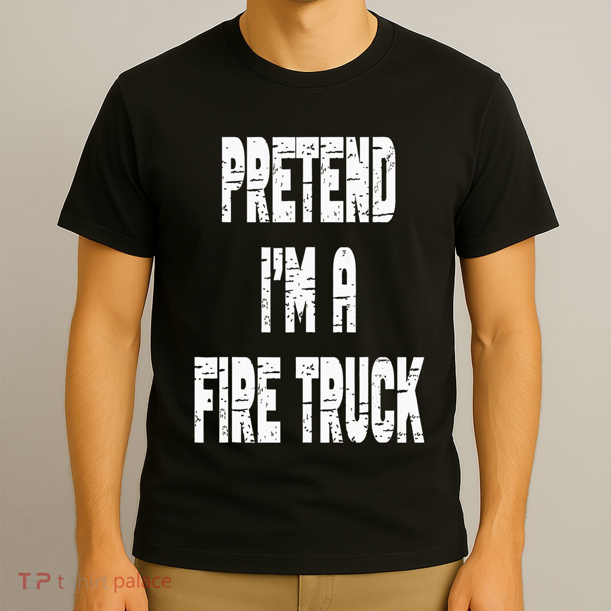 Lazy Easy Pretend I'm A Fire Truck Party Halloween Costume T-Shirt