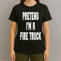 Lazy Easy Pretend I'm A Fire Truck Party Halloween Costume T-Shirt thumb 4