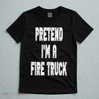 Lazy Easy Pretend I'm A Fire Truck Party Halloween Costume T-Shirt thumb 5