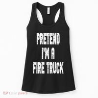 Lazy Easy Pretend I'm A Fire Truck Party Halloween Costume Women's Tank Top thumb 0