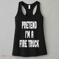 Lazy Easy Pretend I'm A Fire Truck Party Halloween Costume Women's Tank Top thumb 3