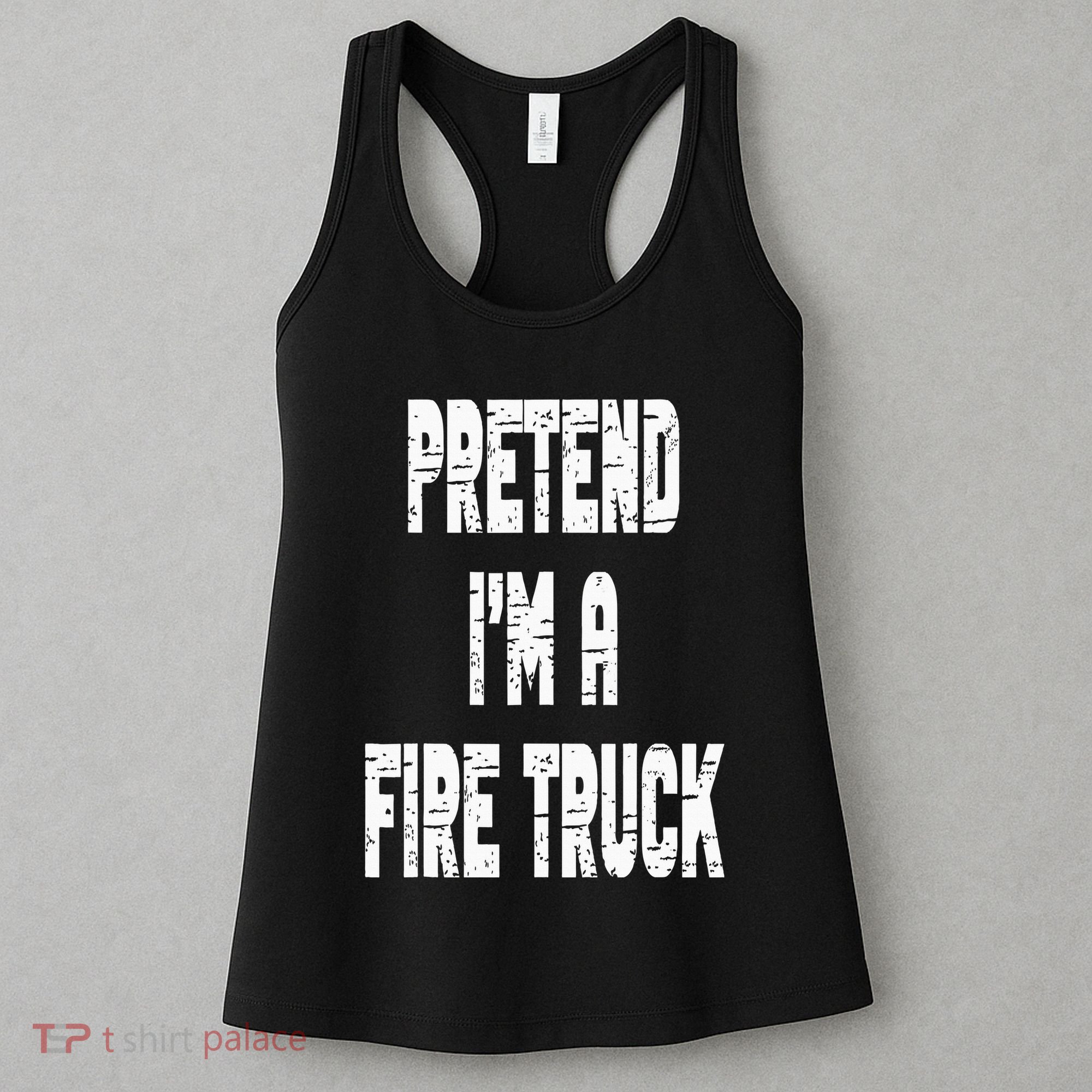 Lazy Easy Pretend I'm A Fire Truck Party Halloween Costume Women's Tank Top