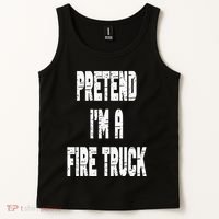 Lazy Easy Pretend I'm A Fire Truck Party Halloween Costume Tank Top thumb 2