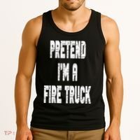 Lazy Easy Pretend I'm A Fire Truck Party Halloween Costume Tank Top thumb 3