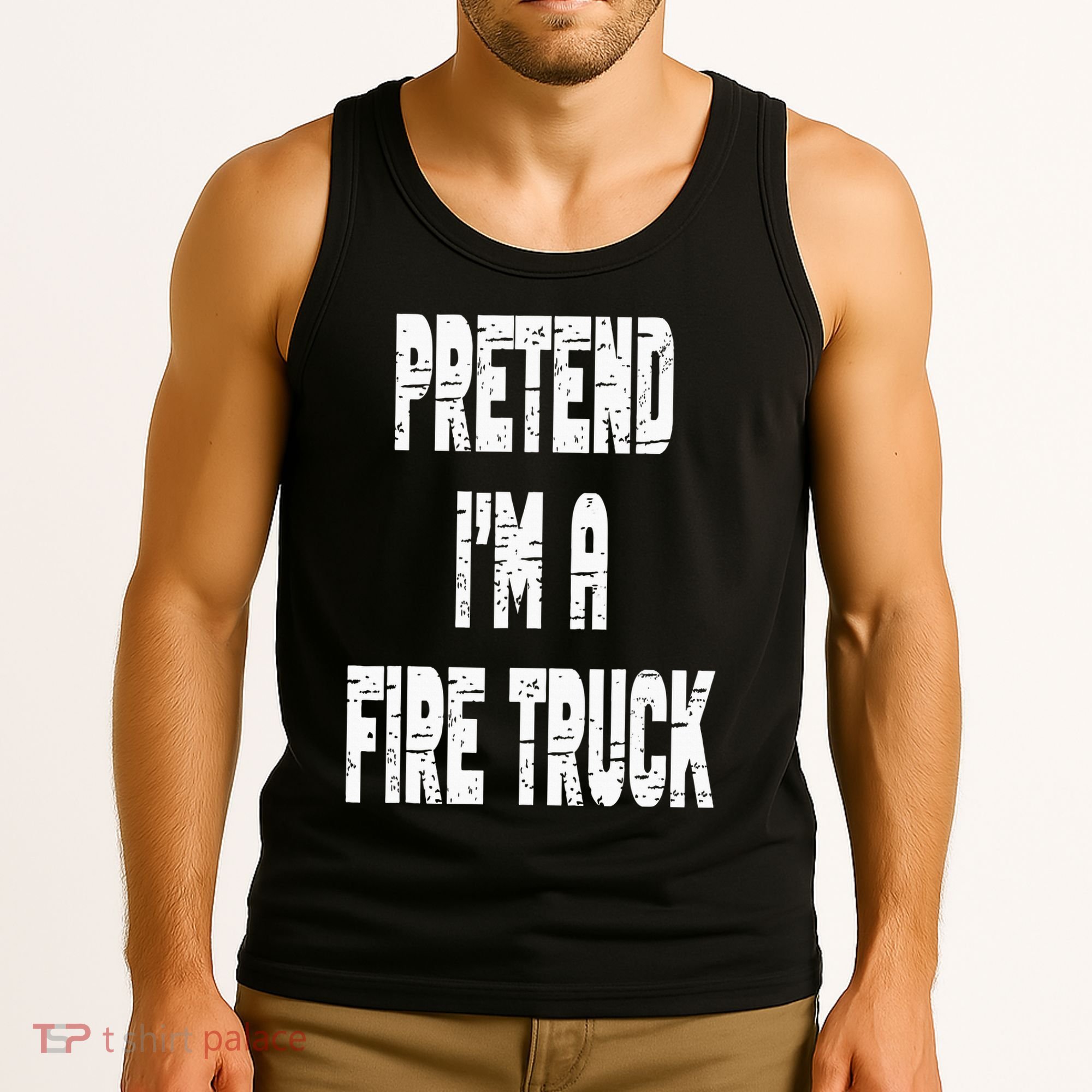 Lazy Easy Pretend I'm A Fire Truck Party Halloween Costume Tank Top