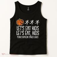 Lets Eat Punctuation Saves Lives Lazy Halloween Costume Tank Top thumb 2