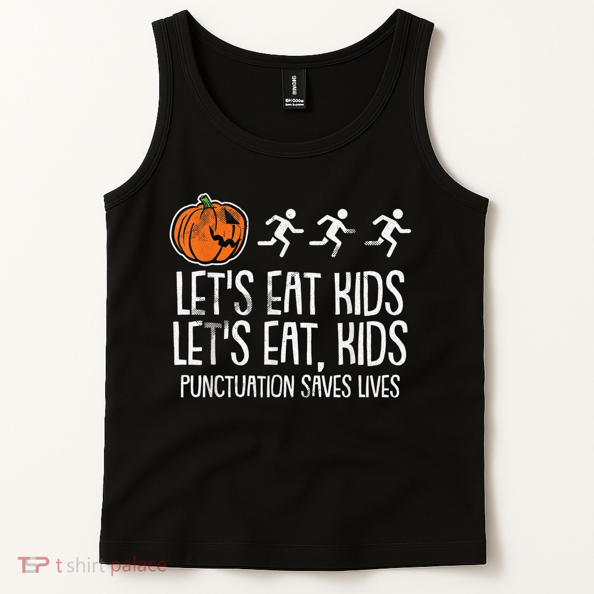 Lets Eat Punctuation Saves Lives Lazy Halloween Costume Tank Top