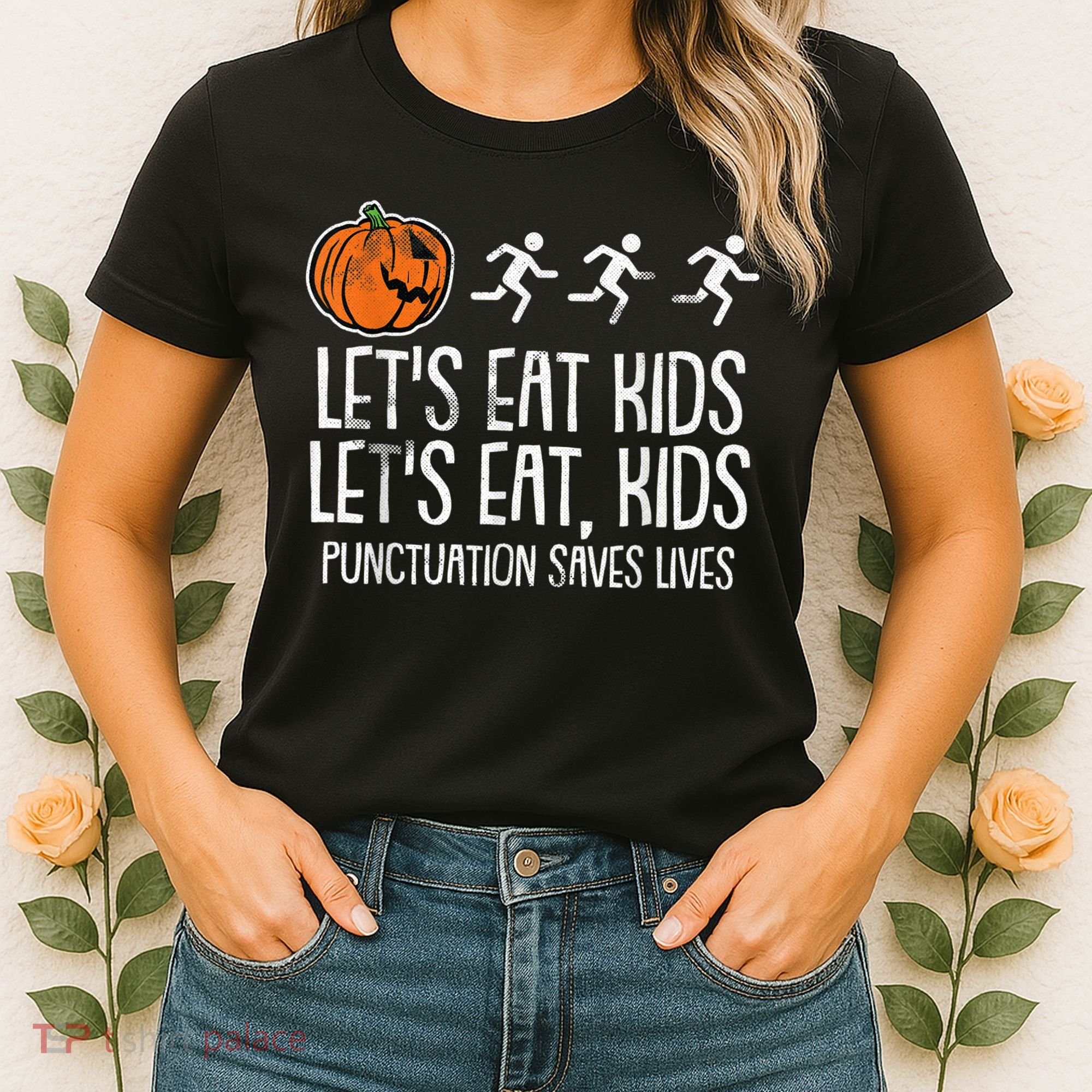Lets Eat Punctuation Saves Lives Lazy Halloween Costume Women's T-Shirt