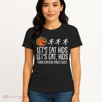 Lets Eat Punctuation Saves Lives Lazy Halloween Costume Women's T-Shirt thumb 4