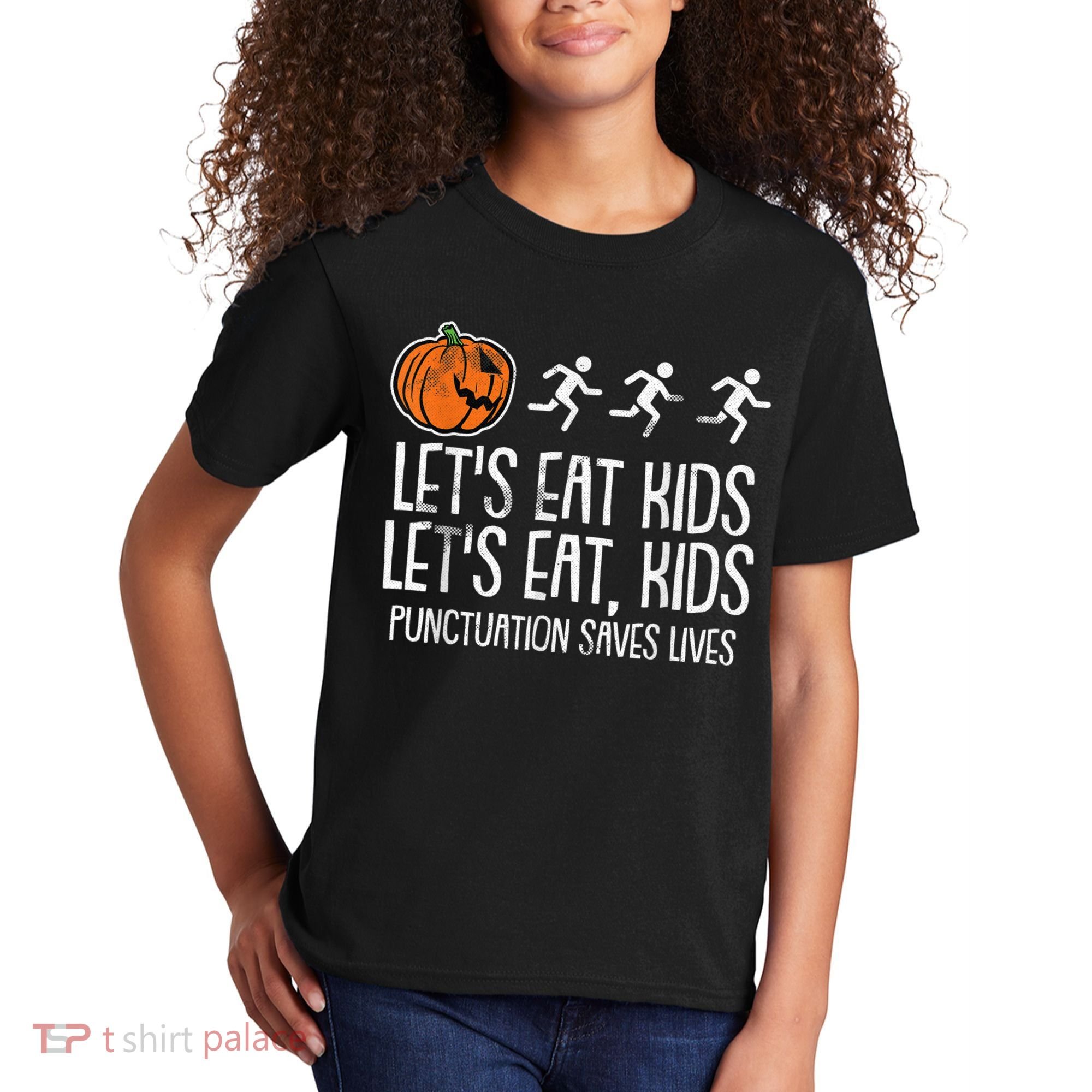 Lets Eat Punctuation Saves Lives Lazy Halloween Costume Kids T-Shirt