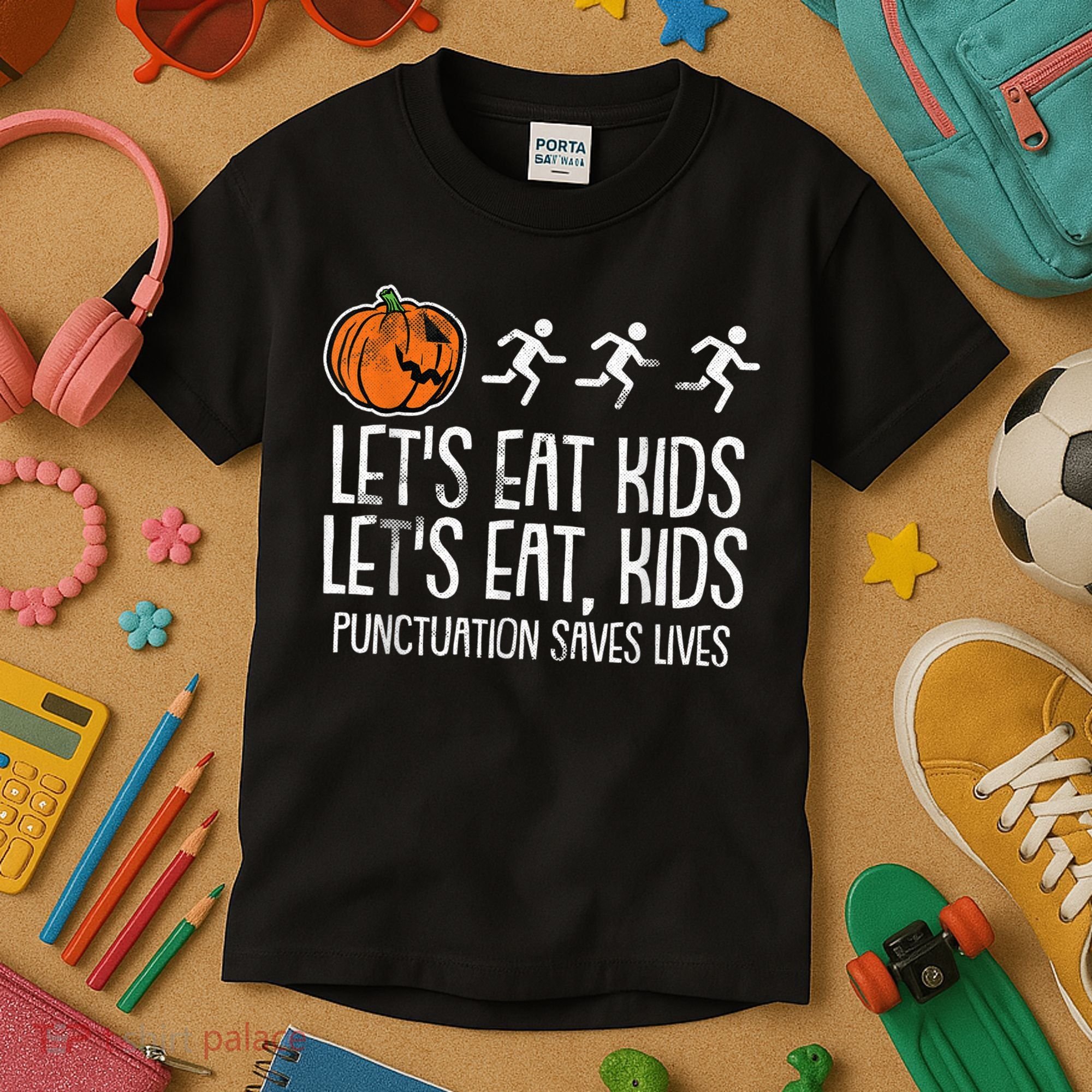 Lets Eat Punctuation Saves Lives Lazy Halloween Costume Kids T-Shirt