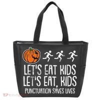 Lets Eat Punctuation Saves Lives Lazy Halloween Costume Tote Bag thumb 0