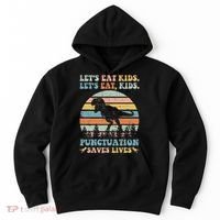 Let's Eat Punctuation Saves Lives Funny Grammar Dino Hoodie thumb 0