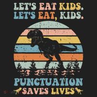 Let's Eat Punctuation Saves Lives Funny Grammar Dino Hat thumb 2