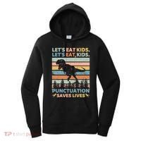 LetS Eat Punctuation Saves Lives Funny Grammar Dino Gift Women's Hoodie thumb 0