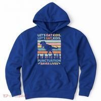 LetS Eat Punctuation Saves Lives Funny Grammar Dino Gift Hoodie thumb 0