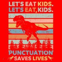 LetS Eat Punctuation Saves Lives Funny Grammar Dino Gift Santa Hat thumb 1