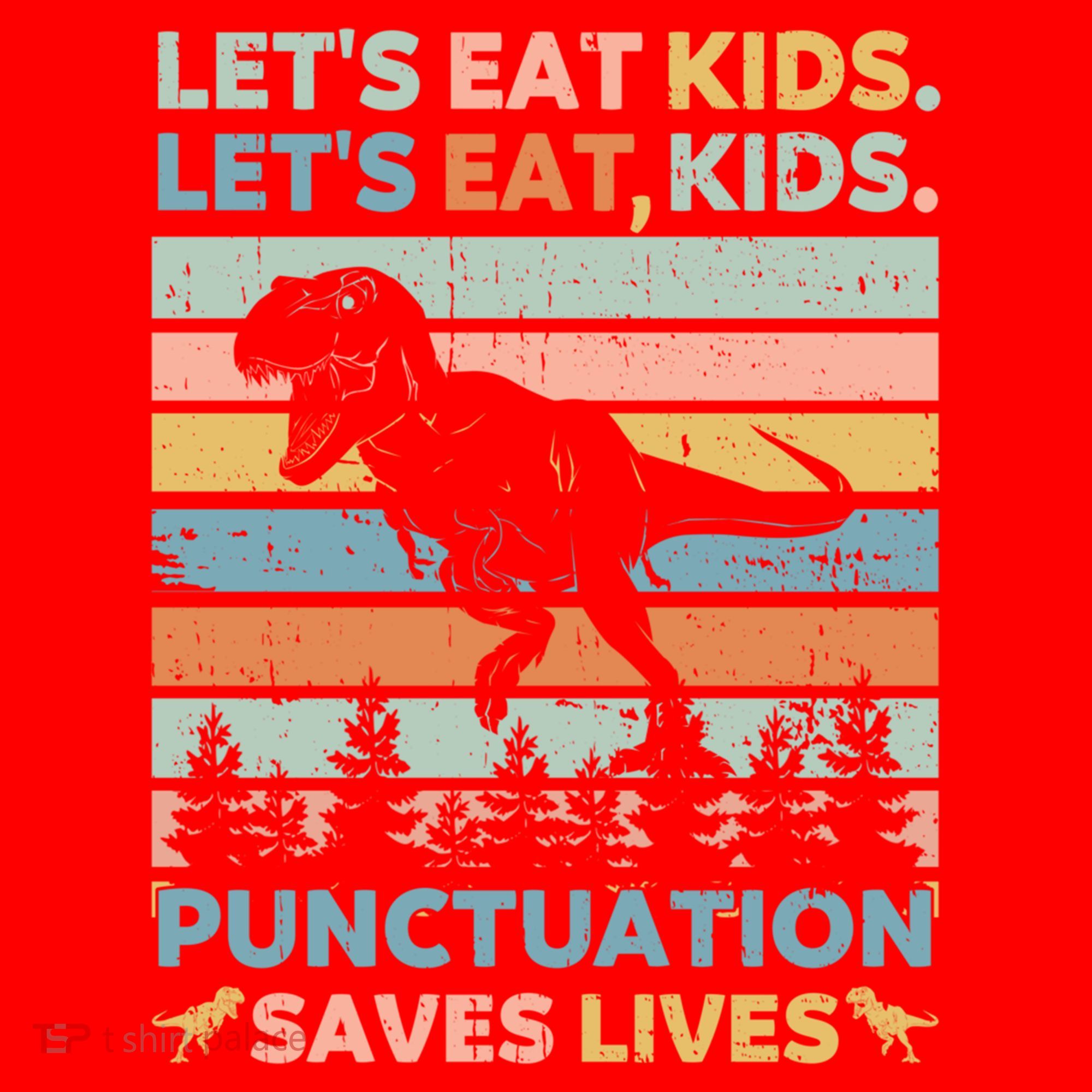 LetS Eat Punctuation Saves Lives Funny Grammar Dino Gift Santa Hat