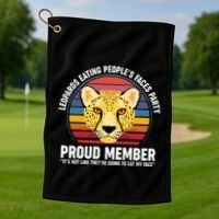 Leopards Eating People’S Face Party Proud Member Funny Meme Golf Towel thumb 1