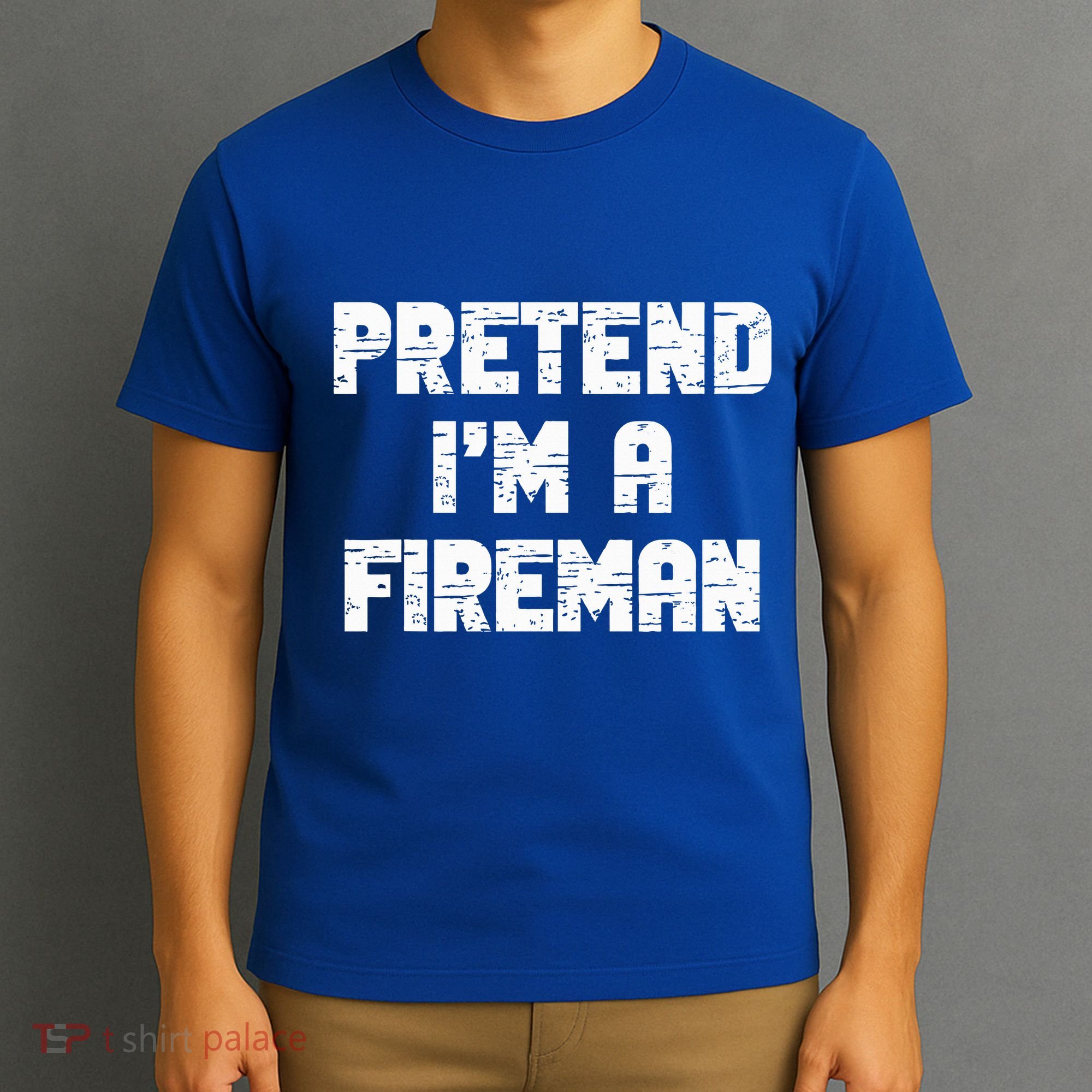 Lazy Easy Pretend I'm Fireman Party Halloween Costume Simple T-Shirt