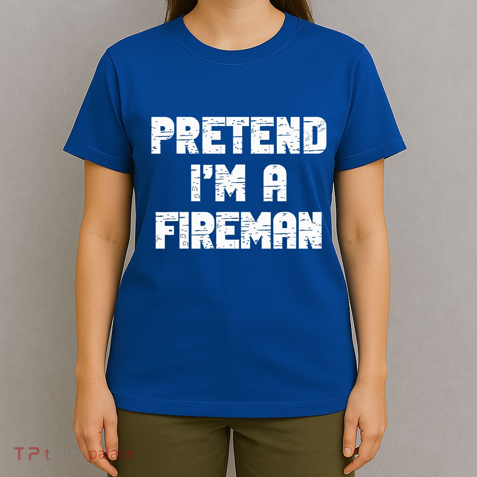 Lazy Easy Pretend I'm Fireman Party Halloween Costume Simple T-Shirt