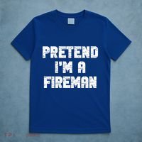 Lazy Easy Pretend I'm Fireman Party Halloween Costume Simple T-Shirt thumb 5