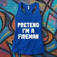 Lazy Easy Pretend I'm Fireman Party Halloween Costume Simple Women's Tank Top thumb 3