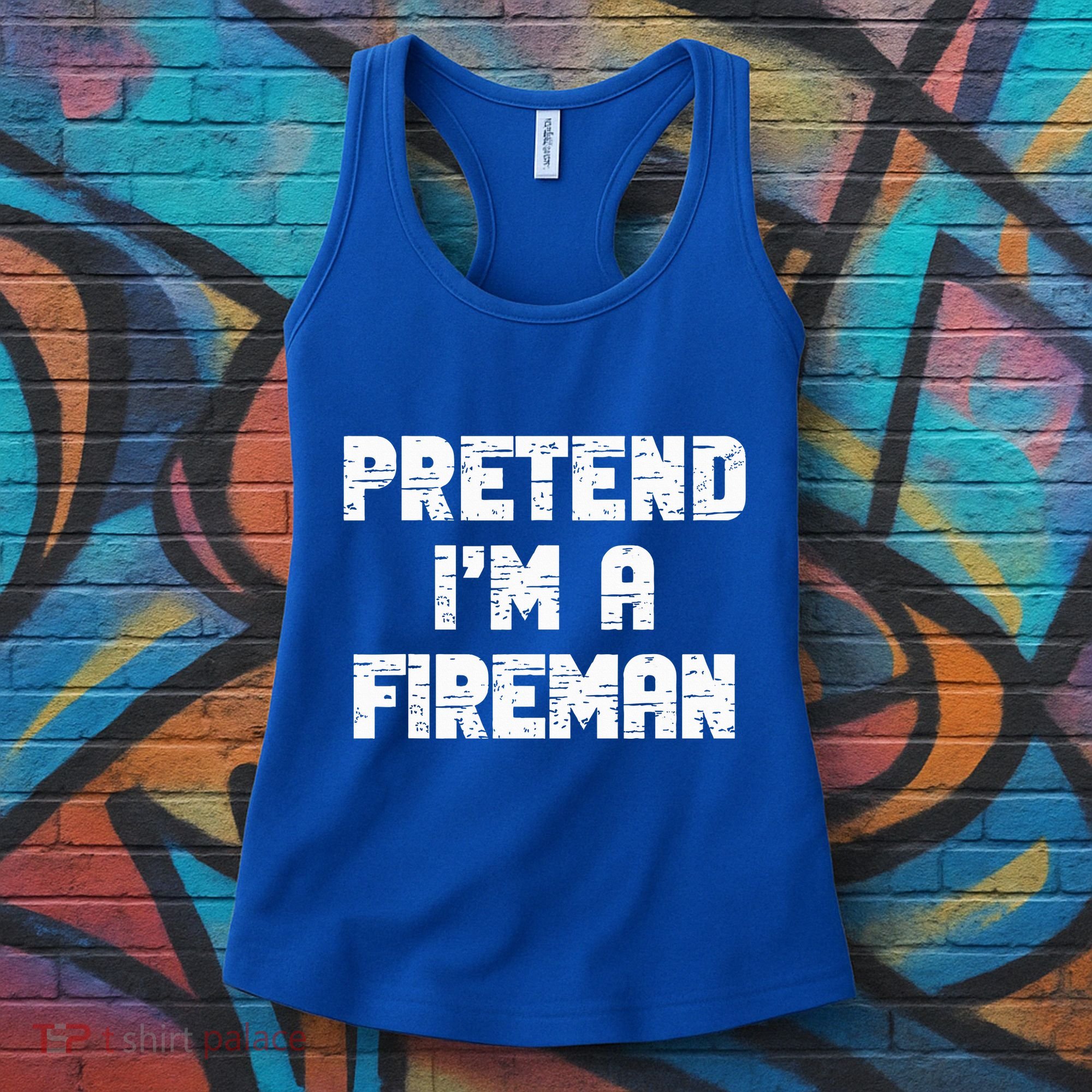 Lazy Easy Pretend I'm Fireman Party Halloween Costume Simple Women's Tank Top
