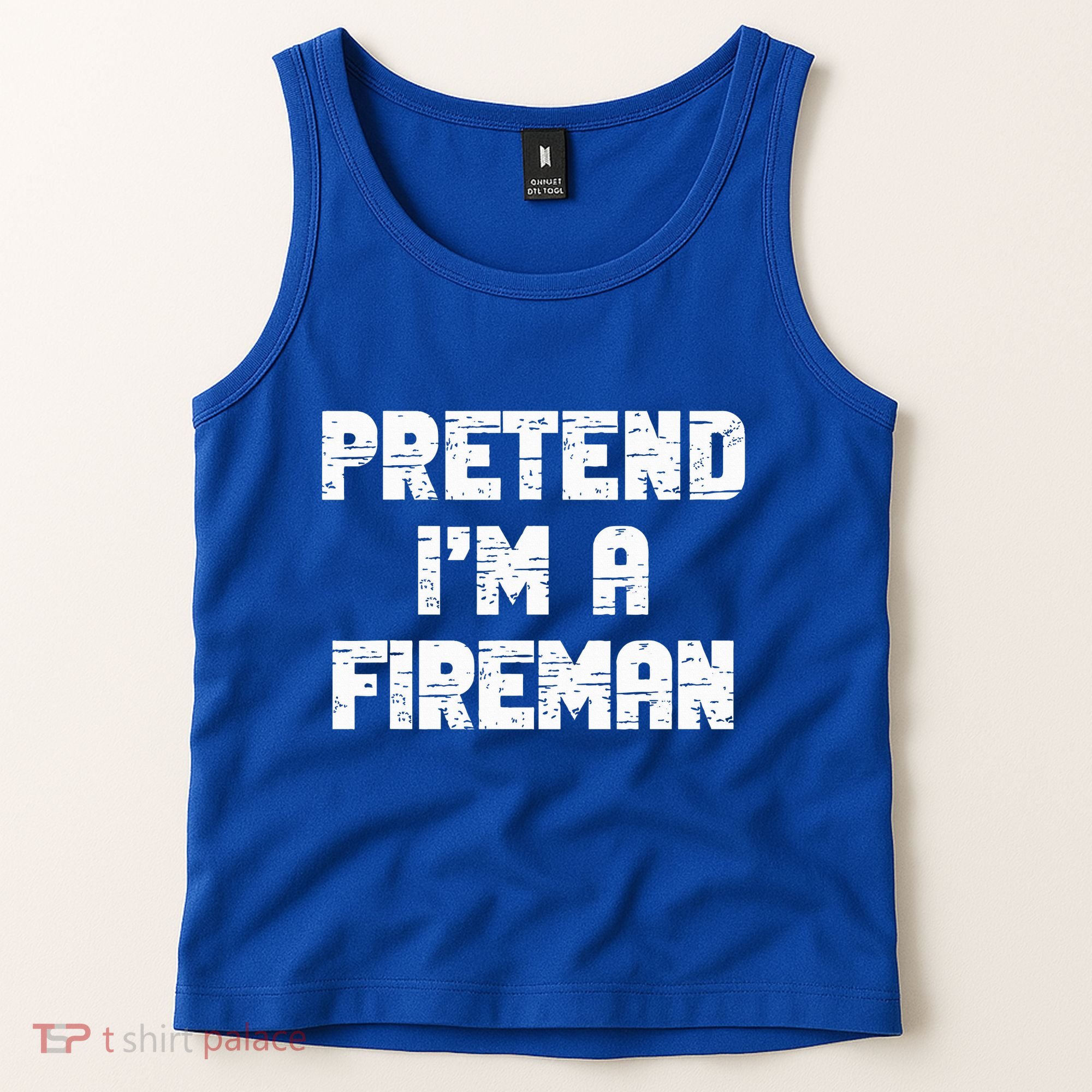 Lazy Easy Pretend I'm Fireman Party Halloween Costume Simple Tank Top