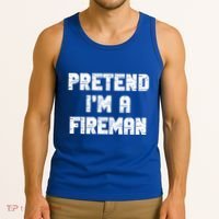 Lazy Easy Pretend I'm Fireman Party Halloween Costume Simple Tank Top thumb 3
