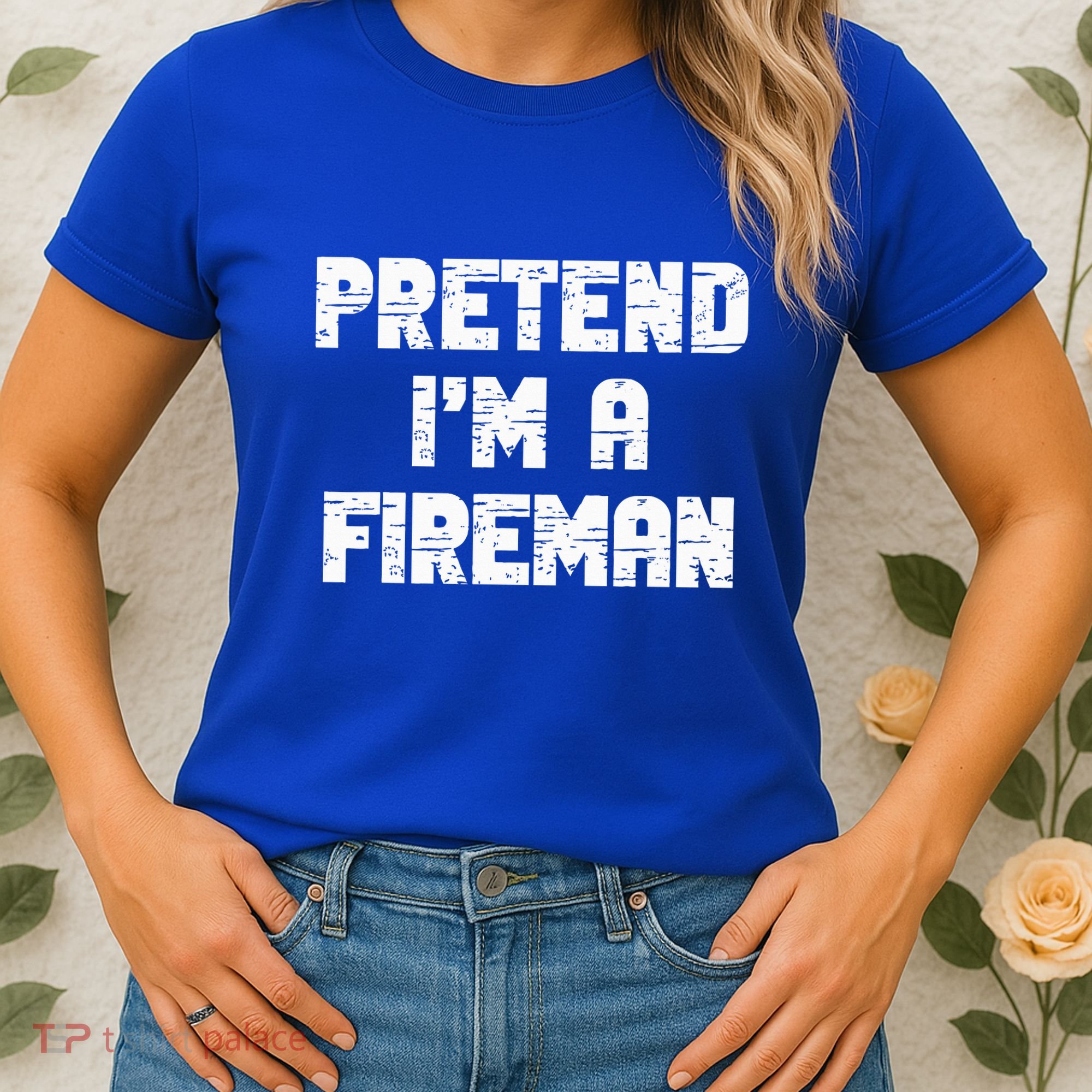 Lazy Easy Pretend I'm Fireman Party Halloween Costume Simple Women's T-Shirt
