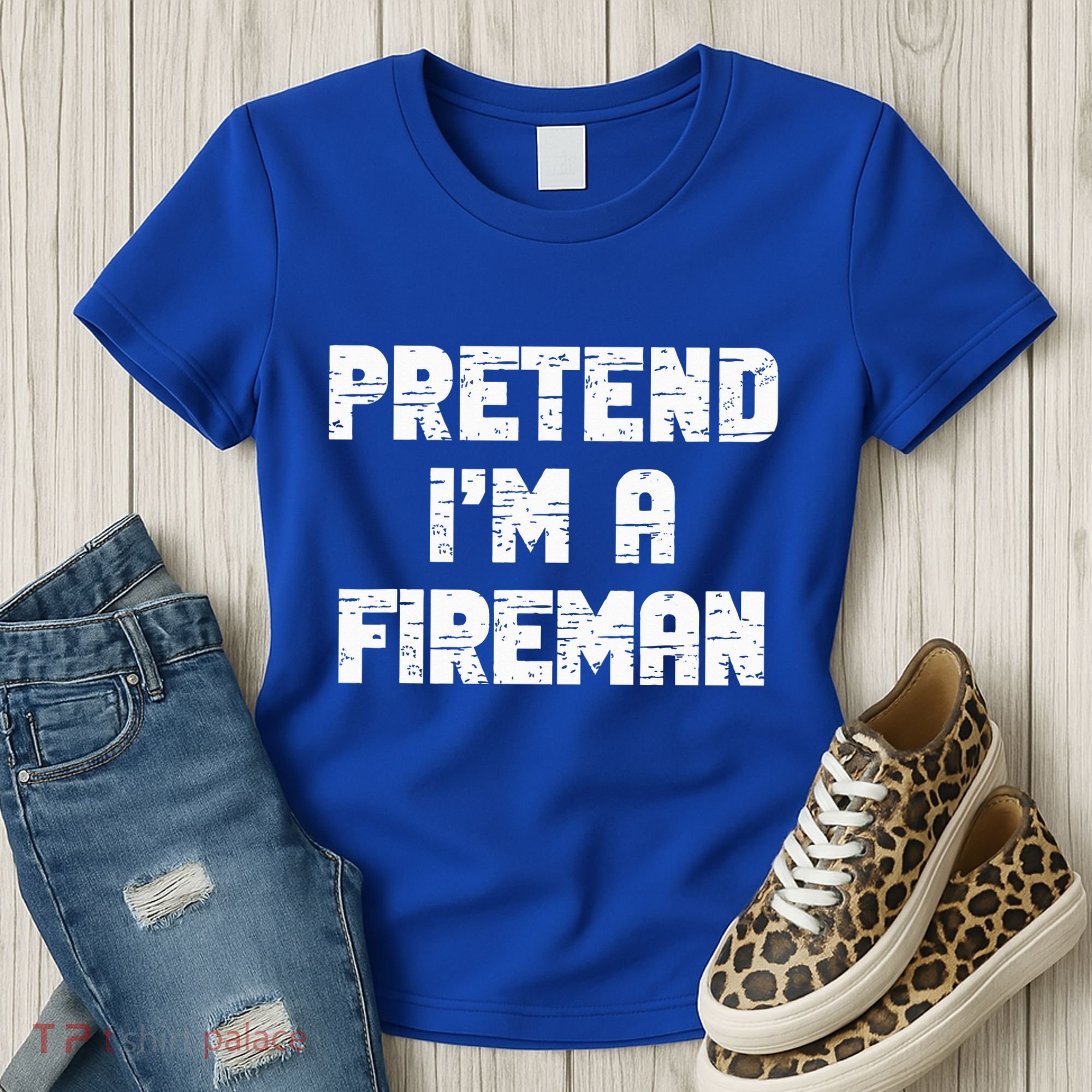 Lazy Easy Pretend I'm Fireman Party Halloween Costume Simple Women's T-Shirt