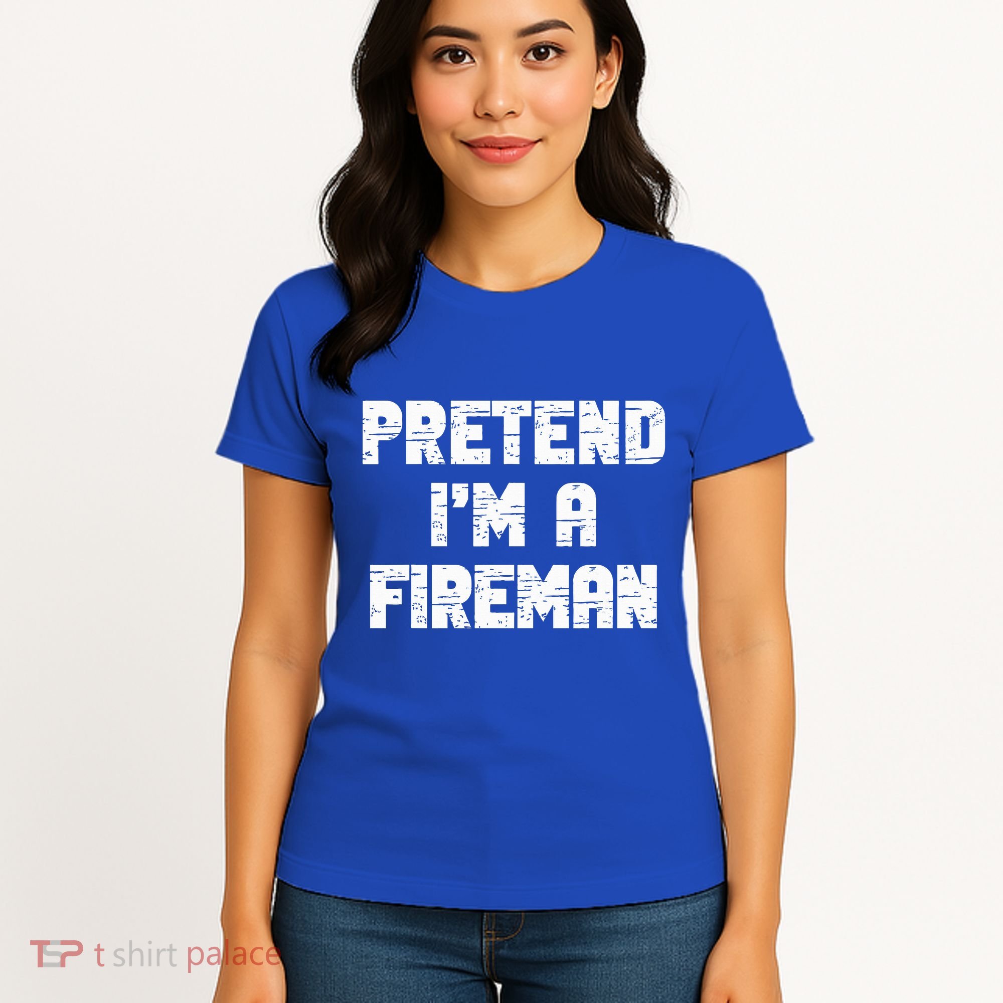 Lazy Easy Pretend I'm Fireman Party Halloween Costume Simple Women's T-Shirt