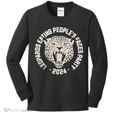 Leopards Eating PeopleS Faces Party Kids Long Sleeve Shirt