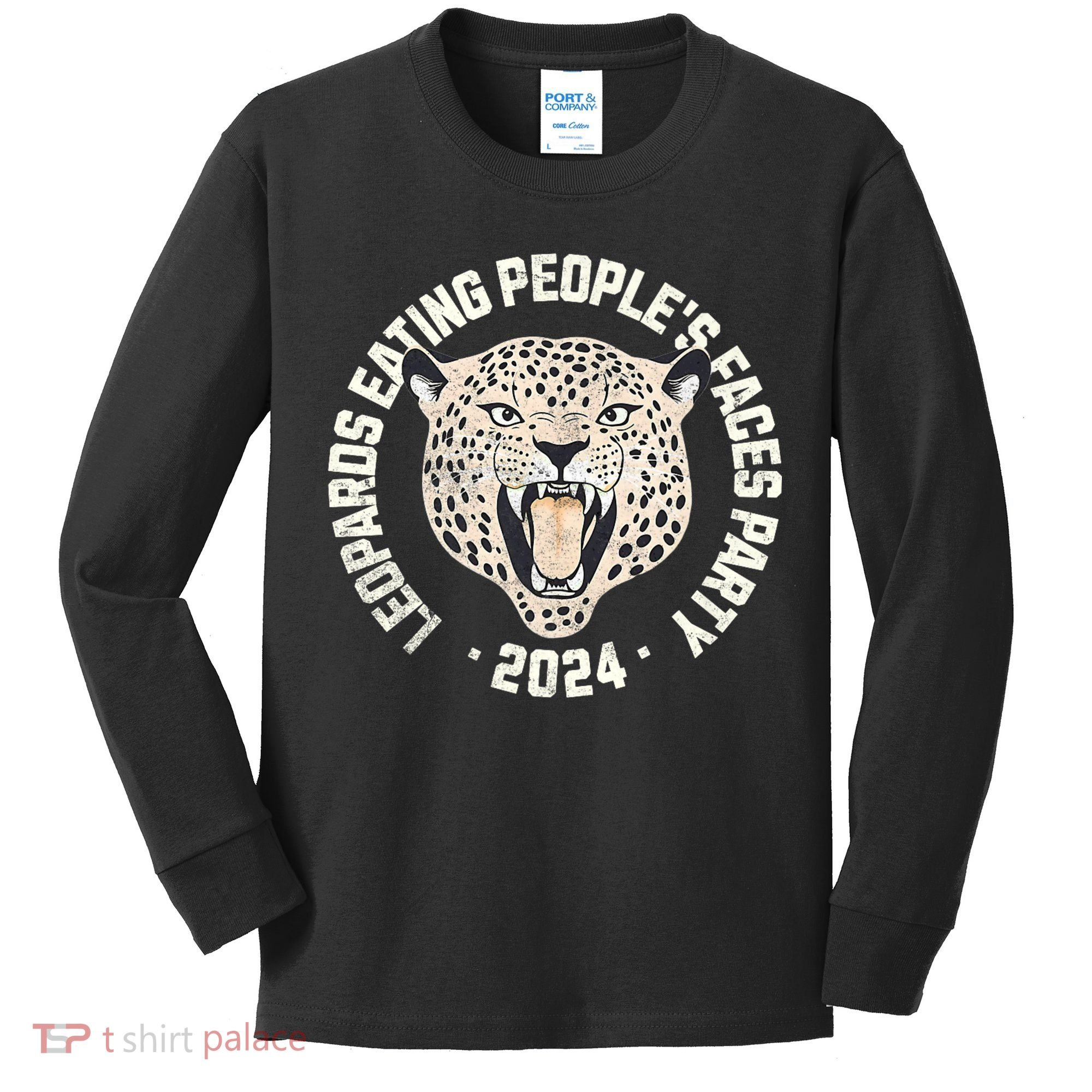 Leopards Eating PeopleS Faces Party Kids Long Sleeve Shirt