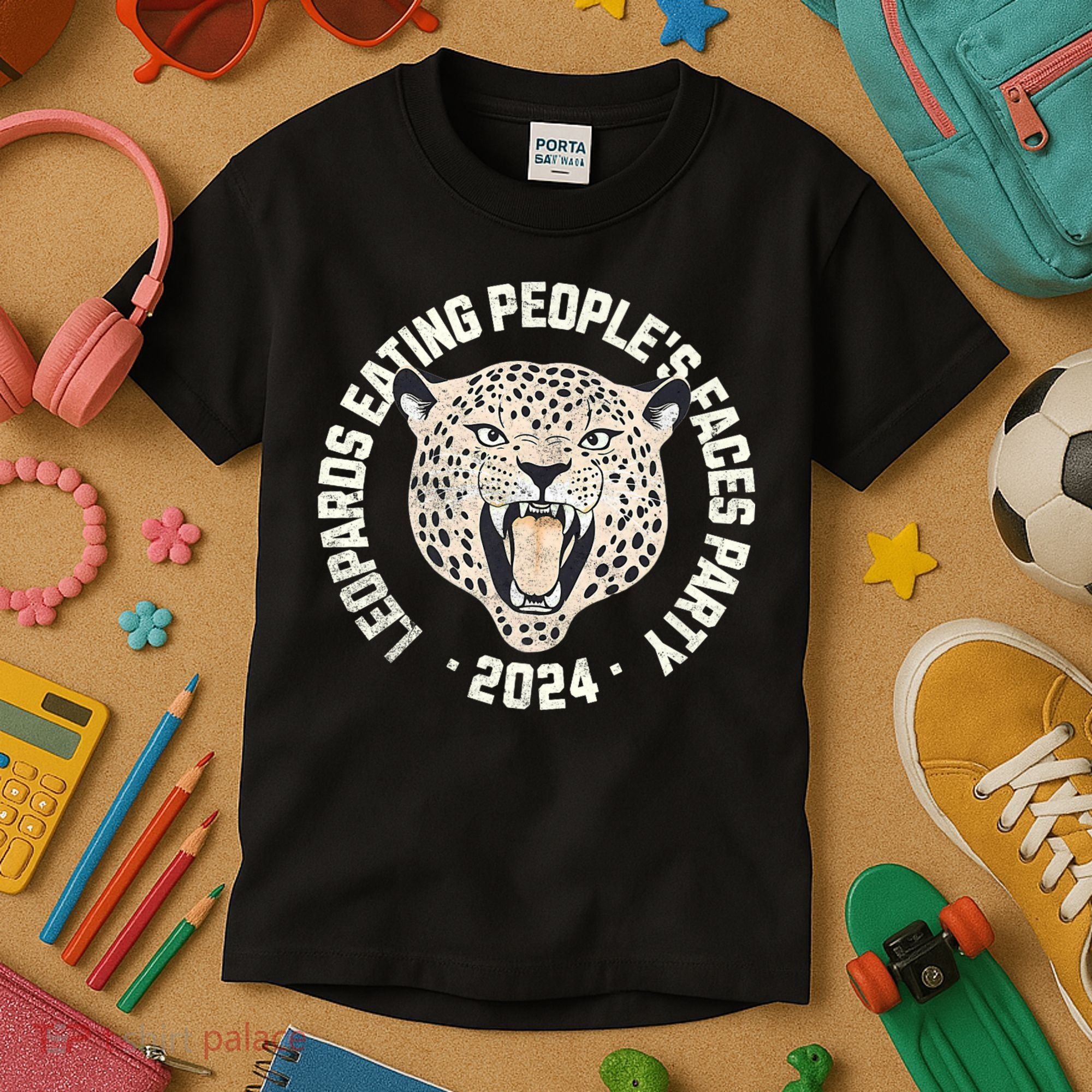 Leopards Eating PeopleS Faces Party Kids T-Shirt