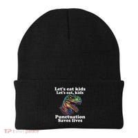 Let’s Eat Punctuation Saves Lives Grammar School Funny Beanie thumb 0