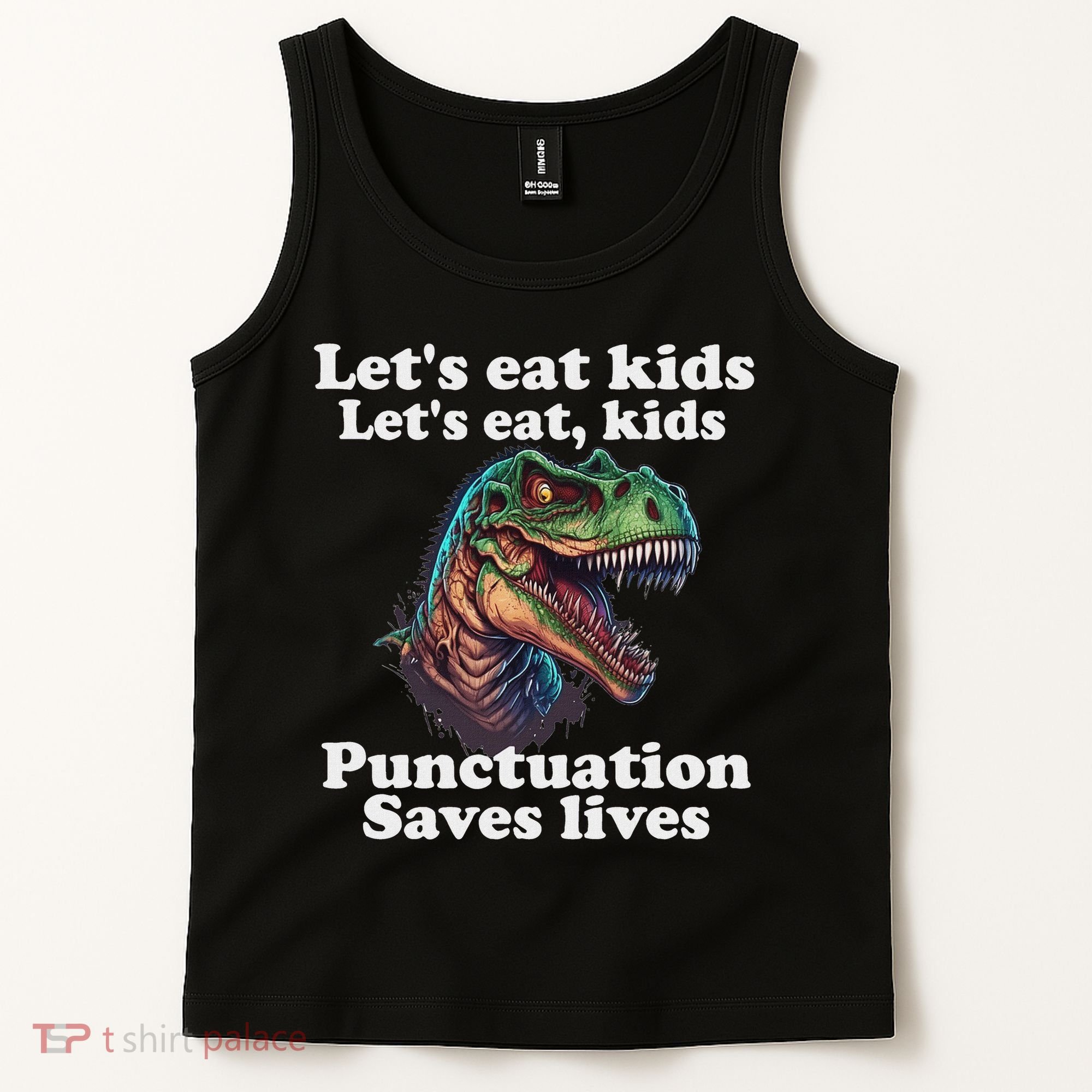 Let’s Eat Punctuation Saves Lives Grammar School Funny Tank Top