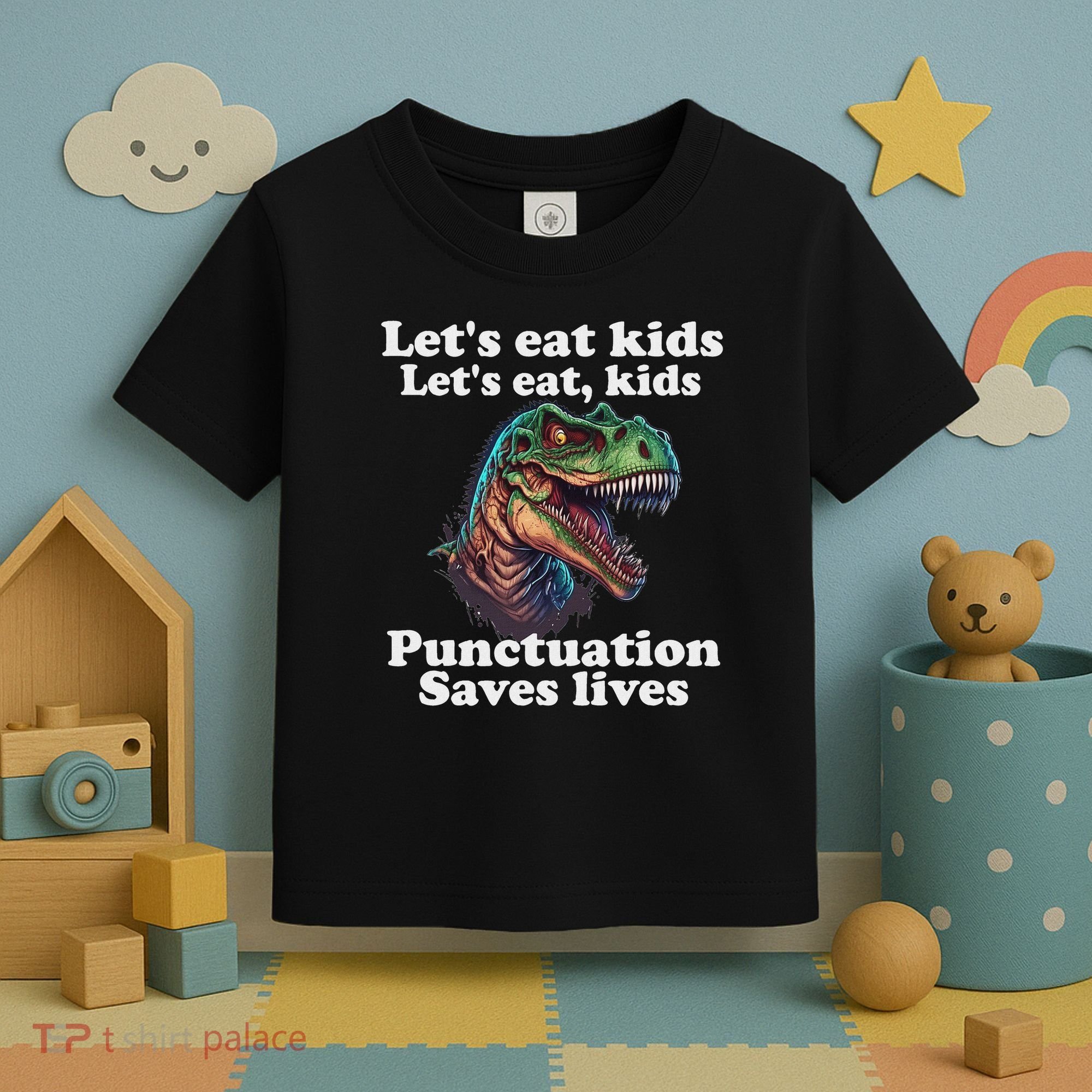 Let’s Eat Punctuation Saves Lives Grammar School Funny Toddler T-Shirt