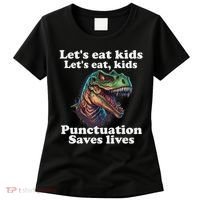 Let’s Eat Punctuation Saves Lives Grammar School Funny Women's T-Shirt thumb 0