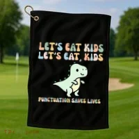 Lets Eat Punctuation Saves Live Golf Towel thumb 1