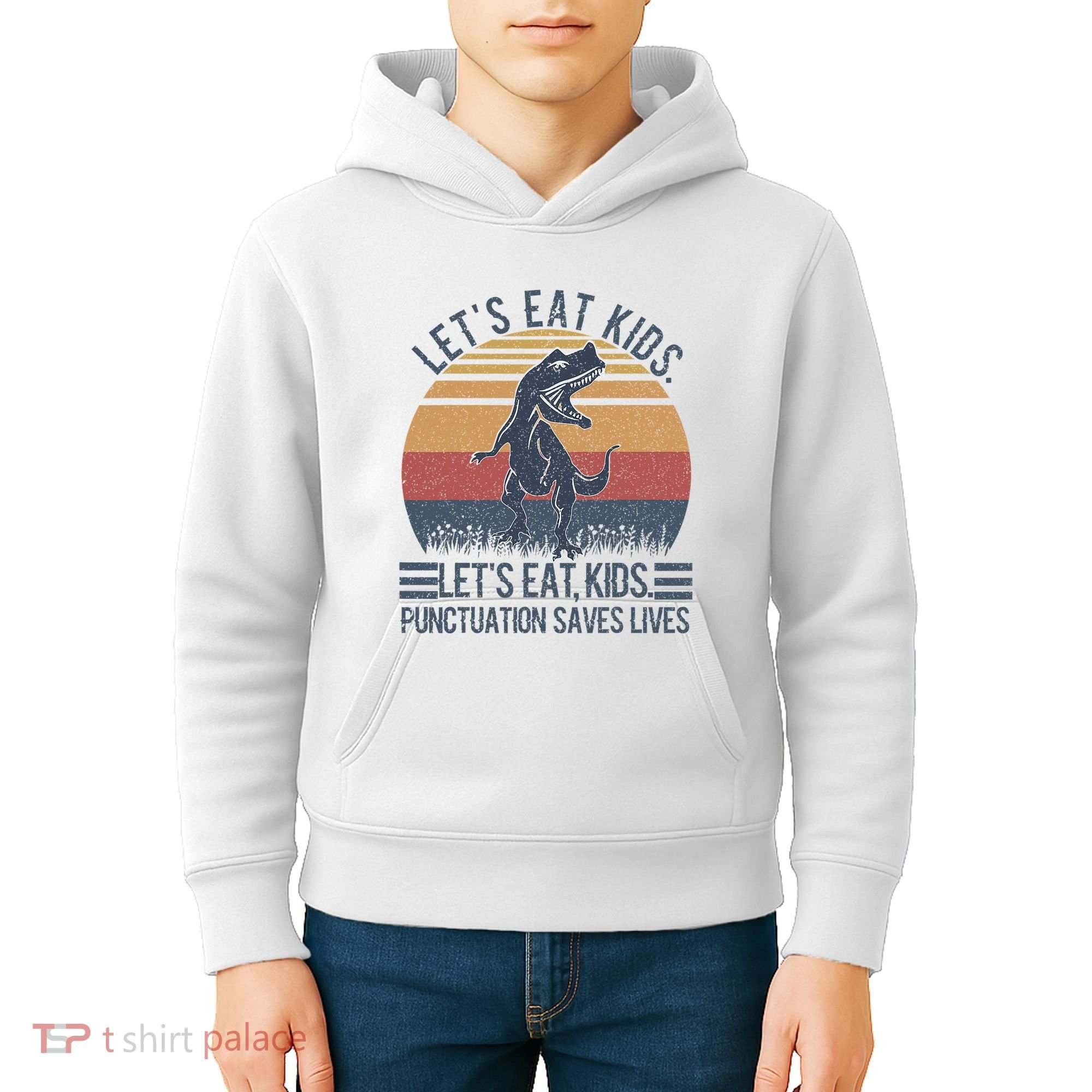 Lets Eat Punctuation Saves Lives Kids Hoodie