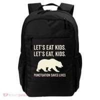 Lets Eat Punctuation Saves Lives Bear Backpack thumb 0